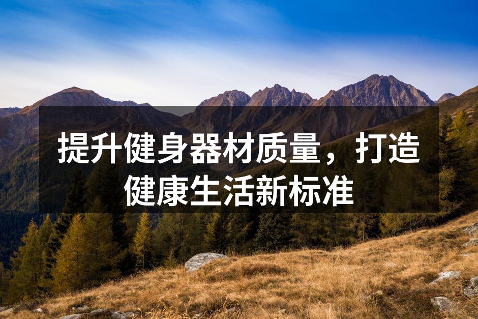 提升健身器材质量，打造健康生活新标准