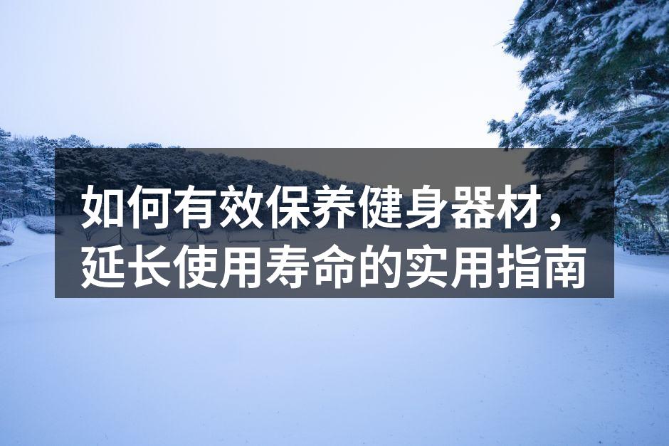 如何有效保养健身器材，延长使用寿命的实用指南